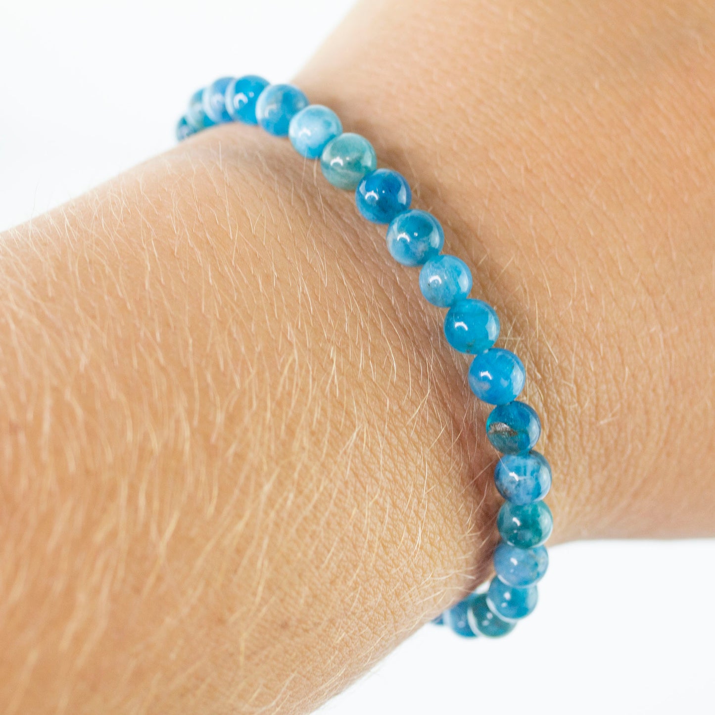 Blue Apatite 6mm Bracelet - Goal Achiever