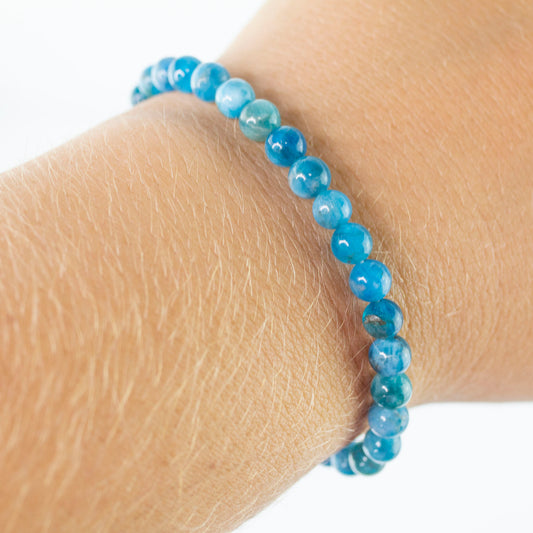 Blue Apatite 6mm Bracelet - Goal Achiever