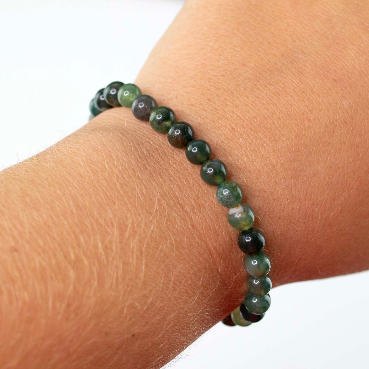 Moss Agate Bracelet 6mm