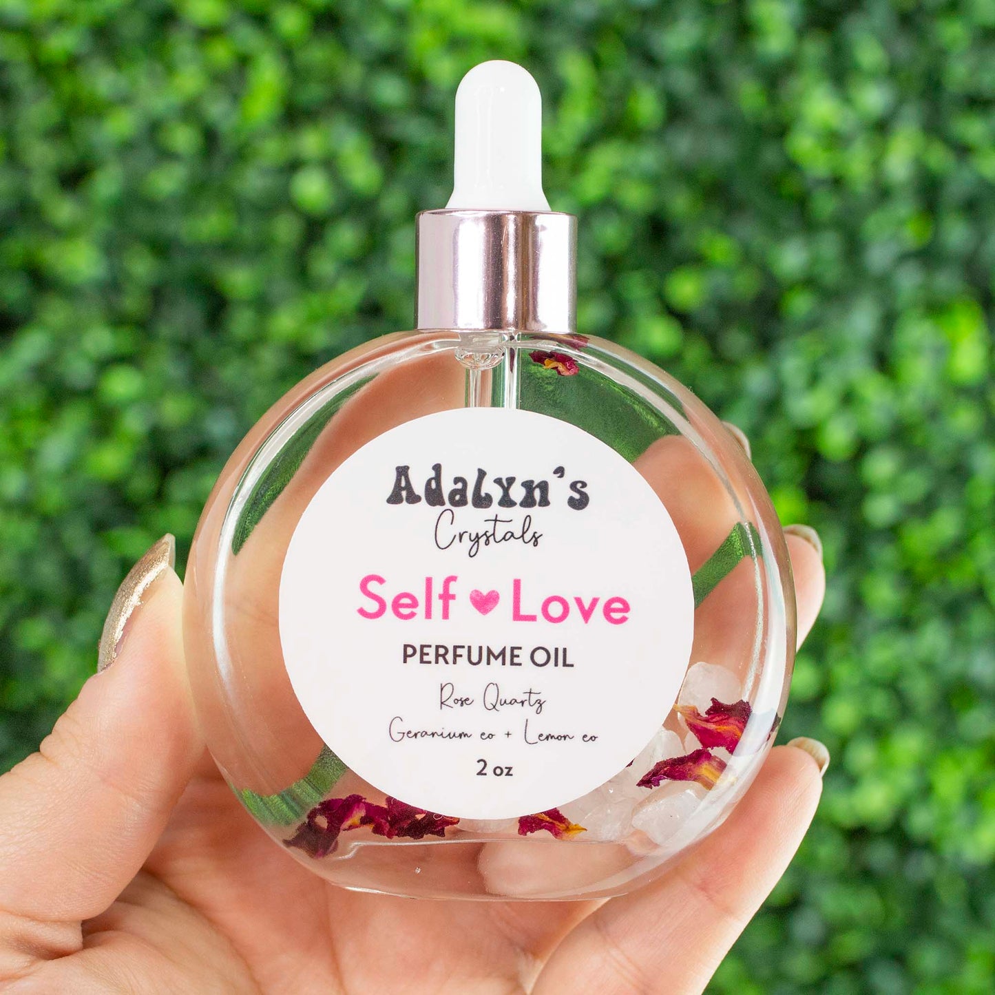 Self Love Perfume Oil 2oz Geranium + Lemon Essential Oil